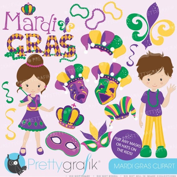 Mardi Gras clipart commercial use, valentine vector graphics, digital clip art, digital images - CL640 Il_570xn