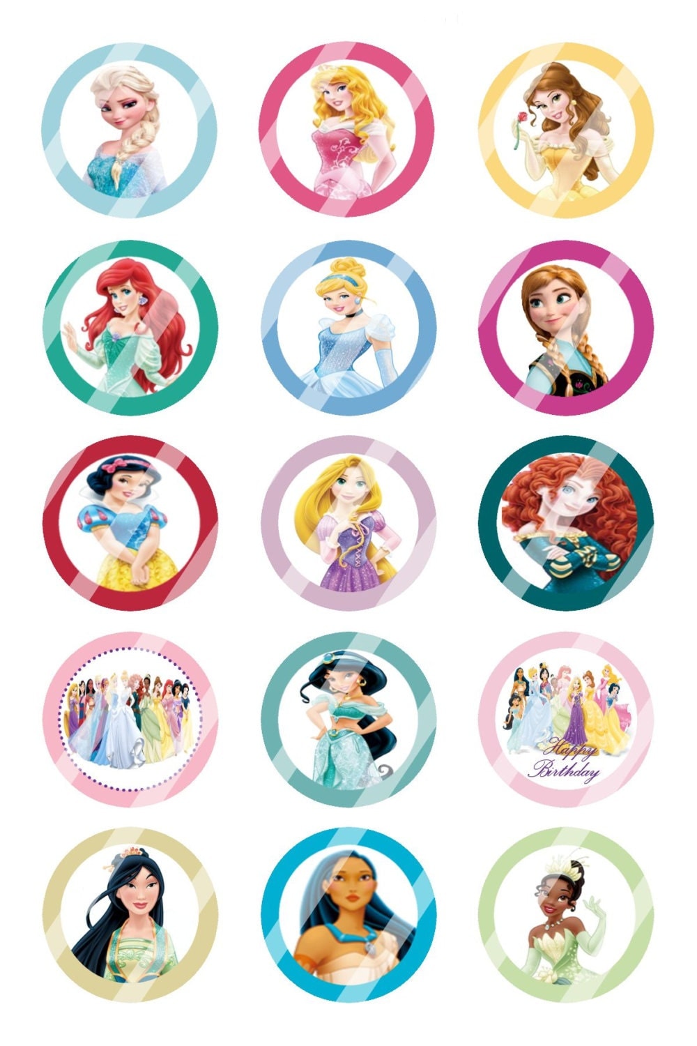 disney princess custom birthday party 1 inch circles confetti