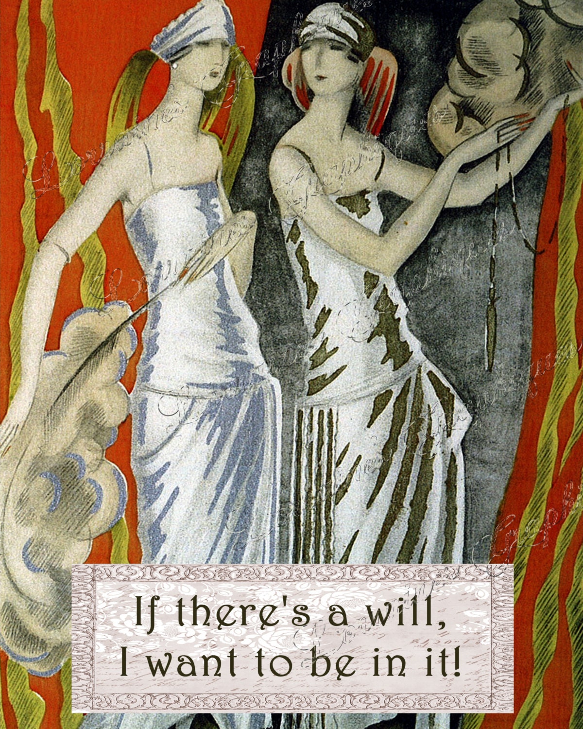 If There Is A Will An Art Deco Humorous Altered Fine Art Fashion Photographic Print Chez