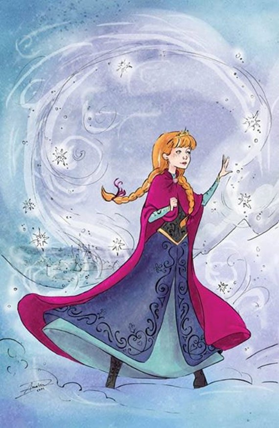 Frozen Anna Art Print by Amelia Davis by MercCrafts on Etsy