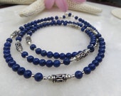 Lapis Necklace, Lapis Lazuli Necklace, Bali Necklace, Tribal Necklace, Sterling Silver Necklace, Silver Necklace, Cobalt Blue Necklace