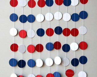 4th of July, Patriotic wedding,Boat decoration, Birthday decoration, Birthday party garland, Red blue white garland, KC-1017