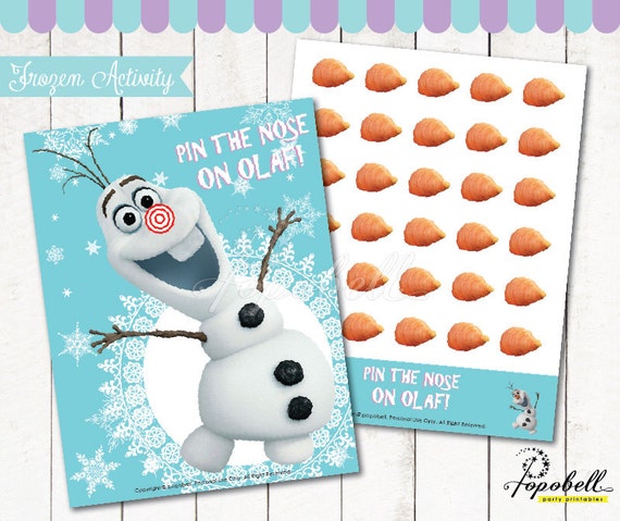 Frozen Pin The Nose on Olaf for Frozen Birthday Party. Instant