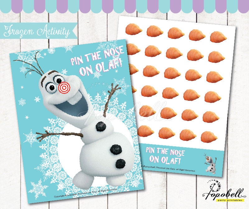 frozen pin the nose on olaf for frozen birthday party instant