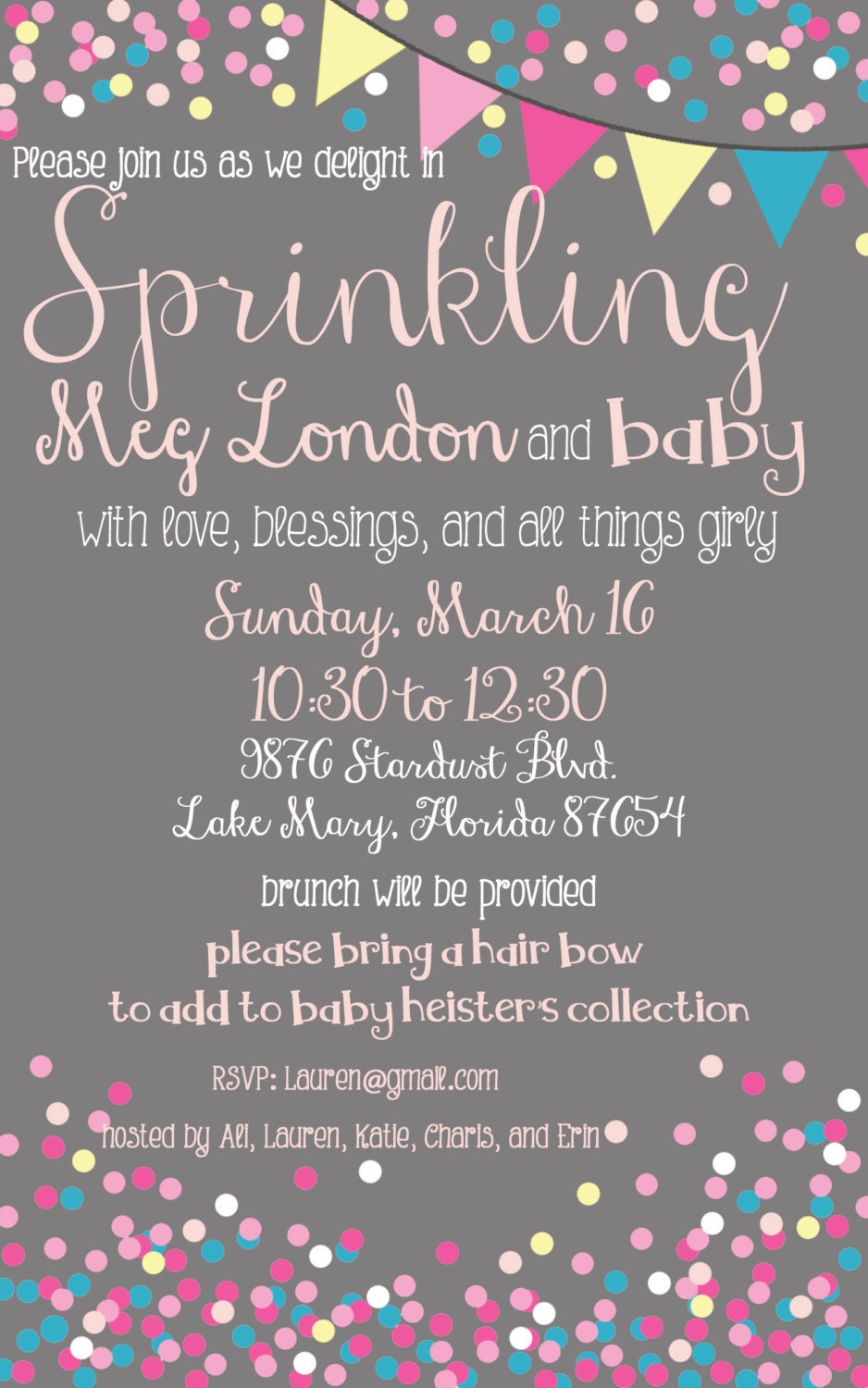 Baby Girl Sprinkle Invitations 5
