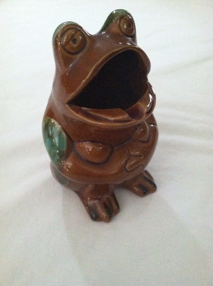 60s 70s Ceramic Frog Ashtray by ClosetConsignment on Etsy