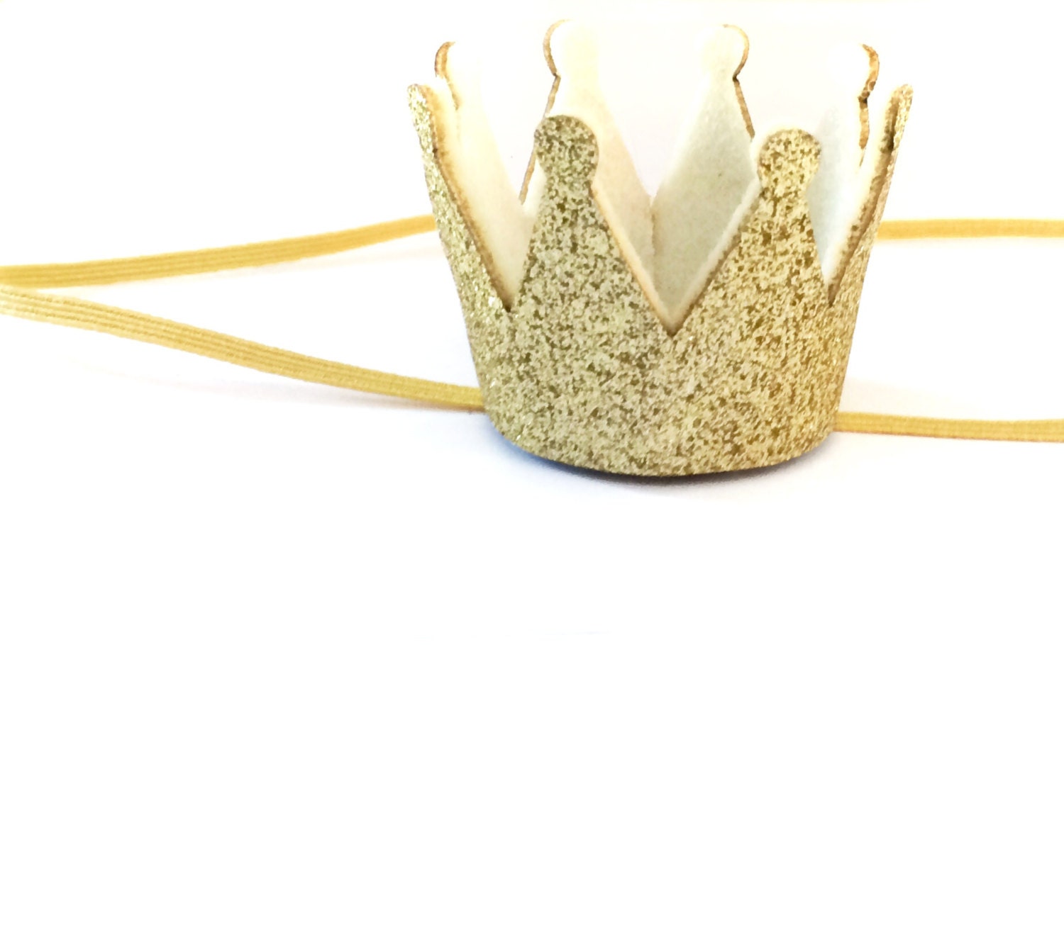 Baby/Child/Girls Gold Glitter Crown Headband or Hair Clip
