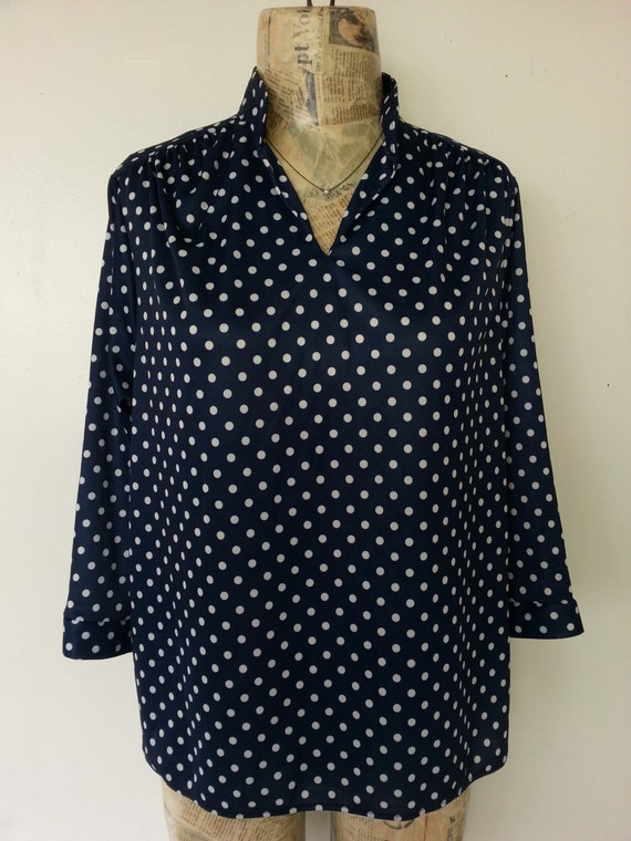 Anthony Richards Women's Vintage Navy Polka Dot Pullover