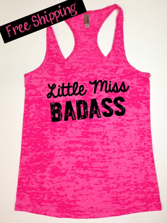 Items similar to Workout Fitness Tank...Little Miss Badass...Burnout Racerback Tank Top...Little