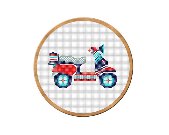 Items similar to Cross Stitch Pattern PDF, Motorcycle Counted Cross