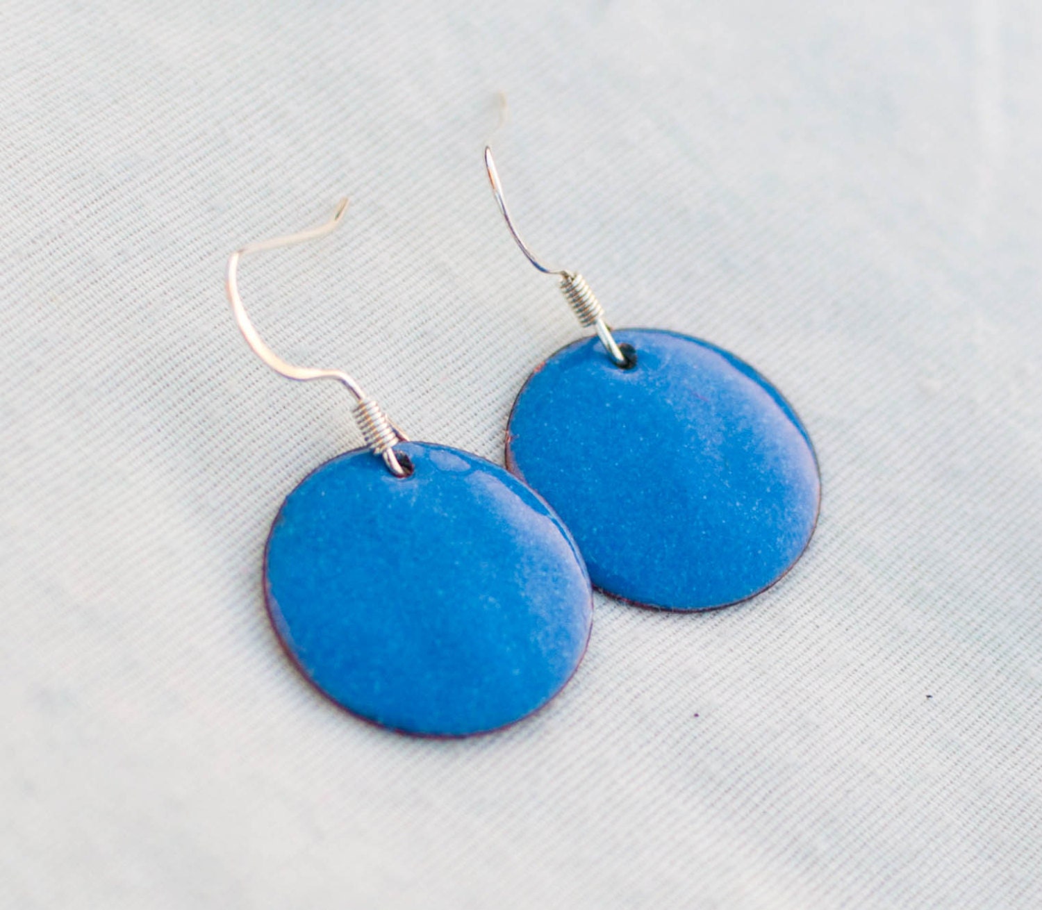 Blue enamel earrings by FairyPunkDesigns on Etsy