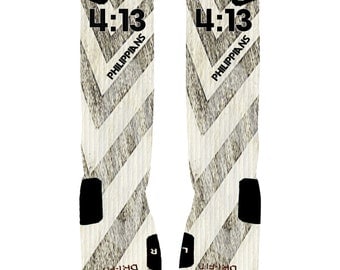 Philippians 4:13 Custom Nike Elite Socks