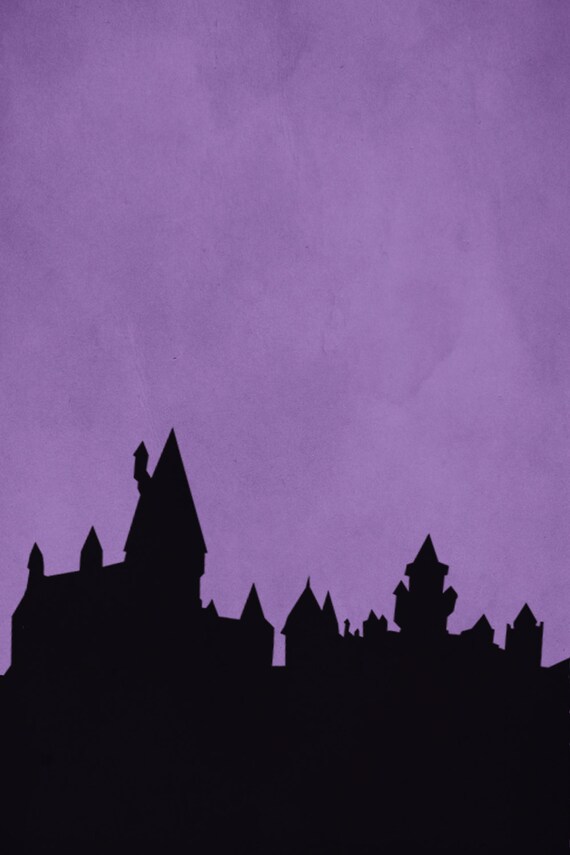 Items similar to Hogwarts Silhouette Print on Etsy