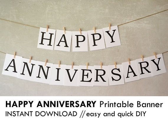 items similar to printable happy anniversary banner prints on 85 x