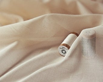 Organic Cotton Voile Fabric - Undyed & Unbleached Sheer Fabric - Soft Cotton Voile - GOTS certification - 310 cm (122'') wide
