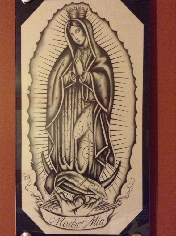 Items similar to Virgen De Guadalupe Drawing on Etsy