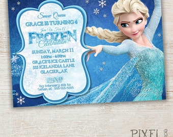 FROZEN PRINTABLE INVITATION, Custom Frozen Invitation For Girls ...