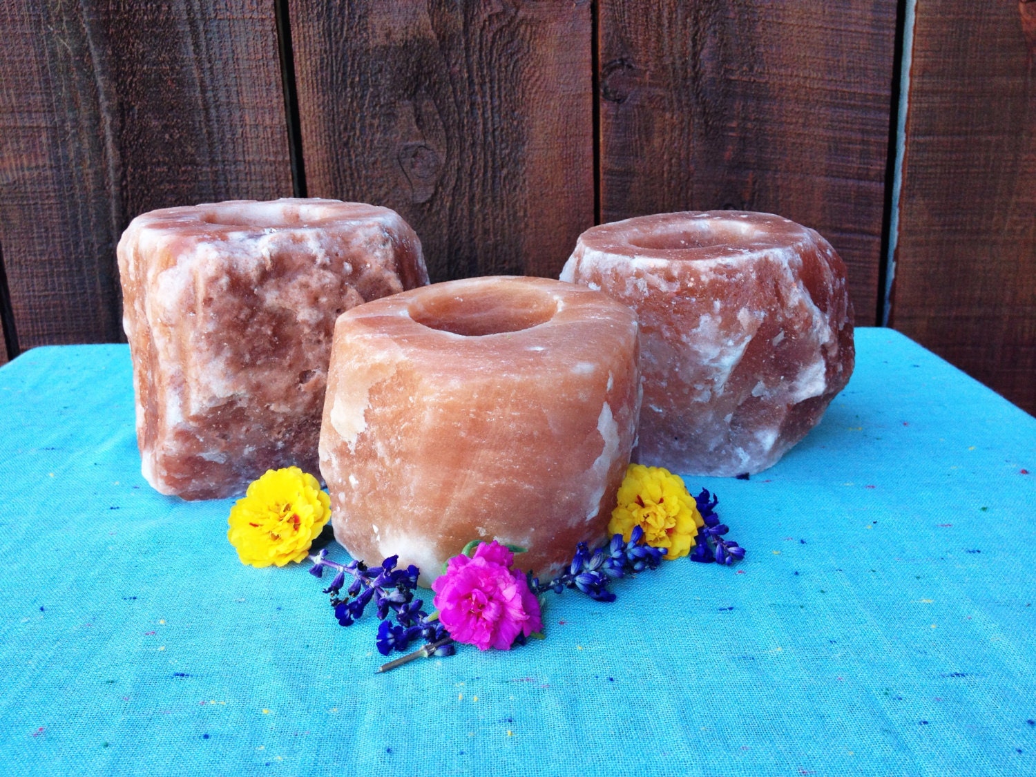 Rock Salt Candle Holder Himalayan Salt Crystal by HomeInTheHive