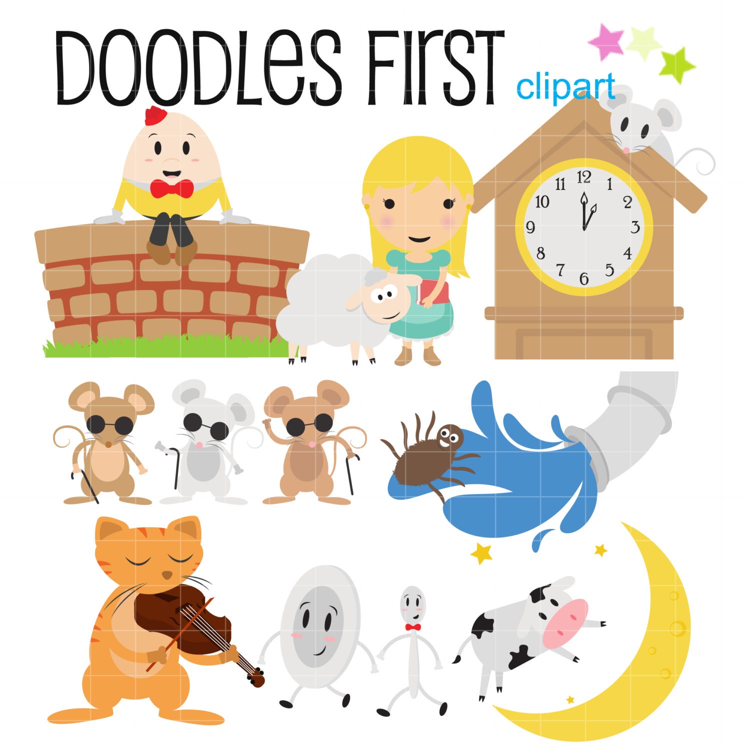 Nursery Rhyme Characters Digital Clip Art for Scrapbooking