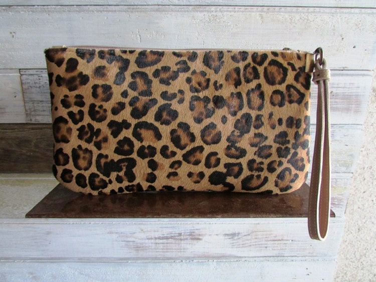 Leopard printed clutch Animal print clutch Evening by Percibal