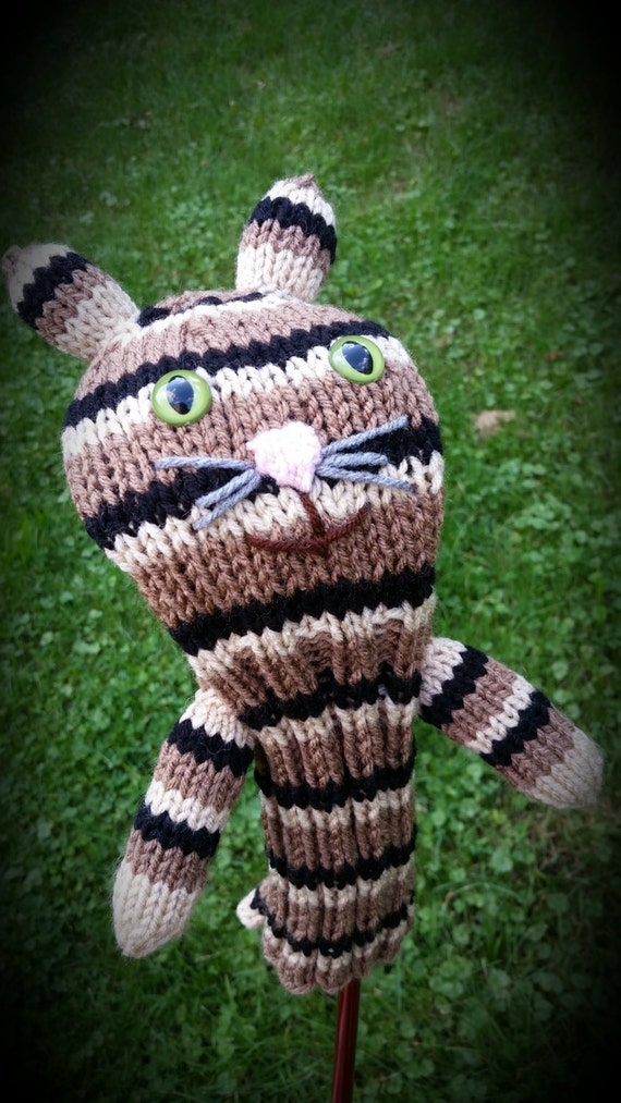 Kitty Cat Knitted Golf Club Headcover by SteelCityStitcher on Etsy