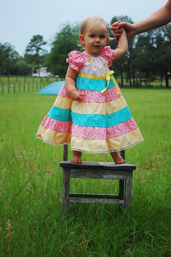 Ready to Ship! Babies Colorful Summer Days Tiered Dress~ Size 12 months.