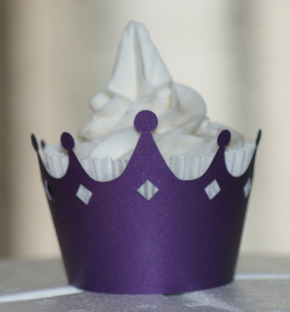 Shimmer Purple Crown Cupcake Wrappers Set of 12 by AADetails