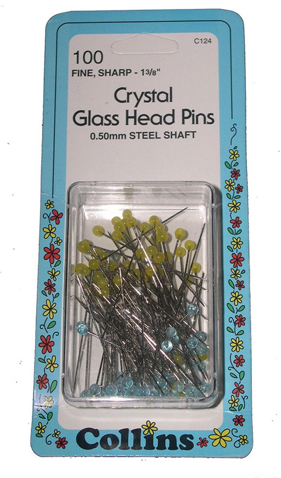 Sewing Pins Crystal Glass Head Pins Fine Sharp