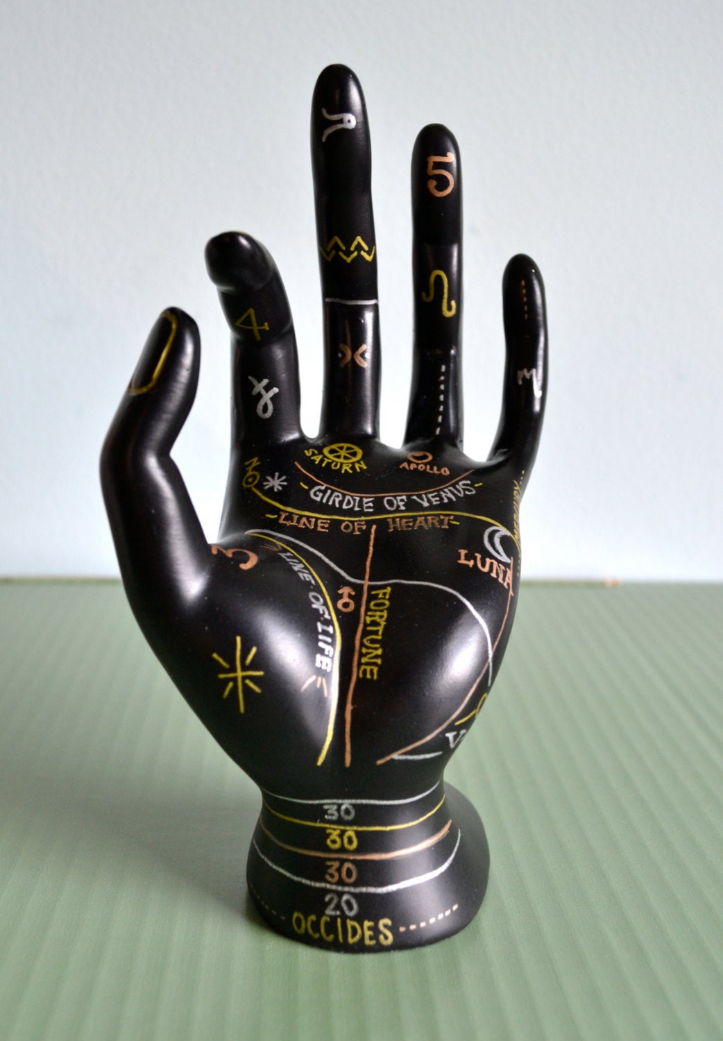 Palmistry Jewelry Display Hand-Painted Ring Holder Jewelry