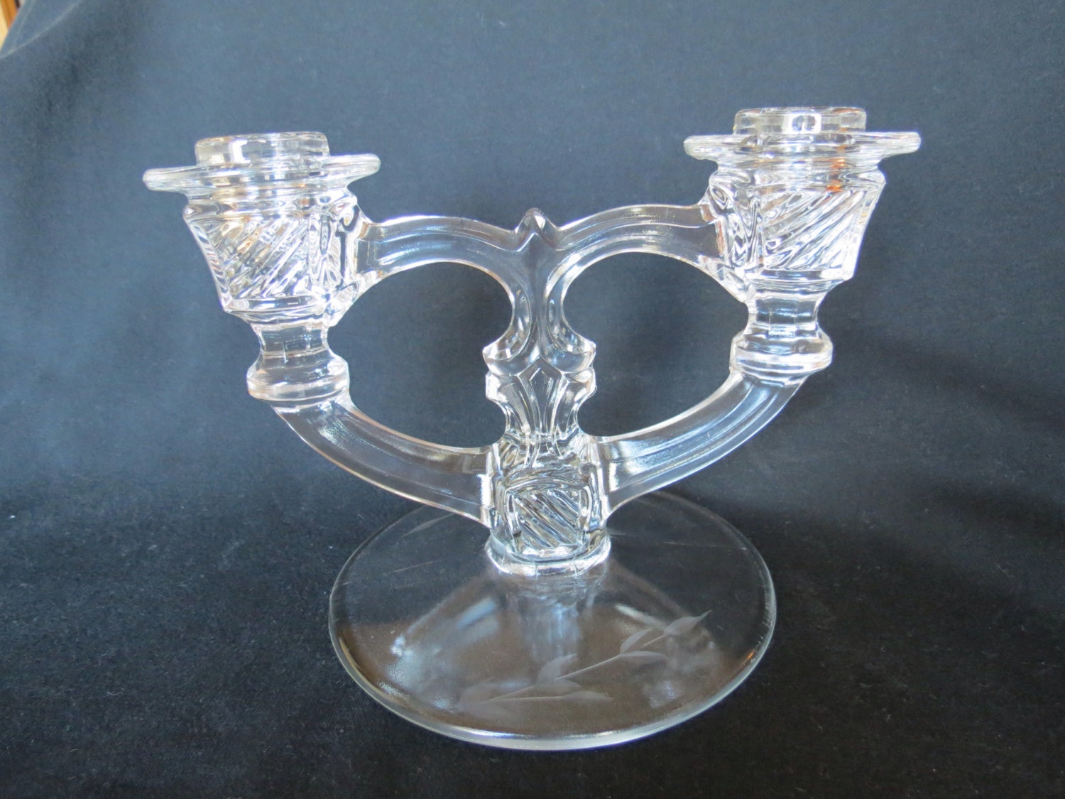 Indiana Glass Double stick candle holder