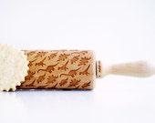DINOSAURS - Embossing rolling pin, laser engraved rolling pin