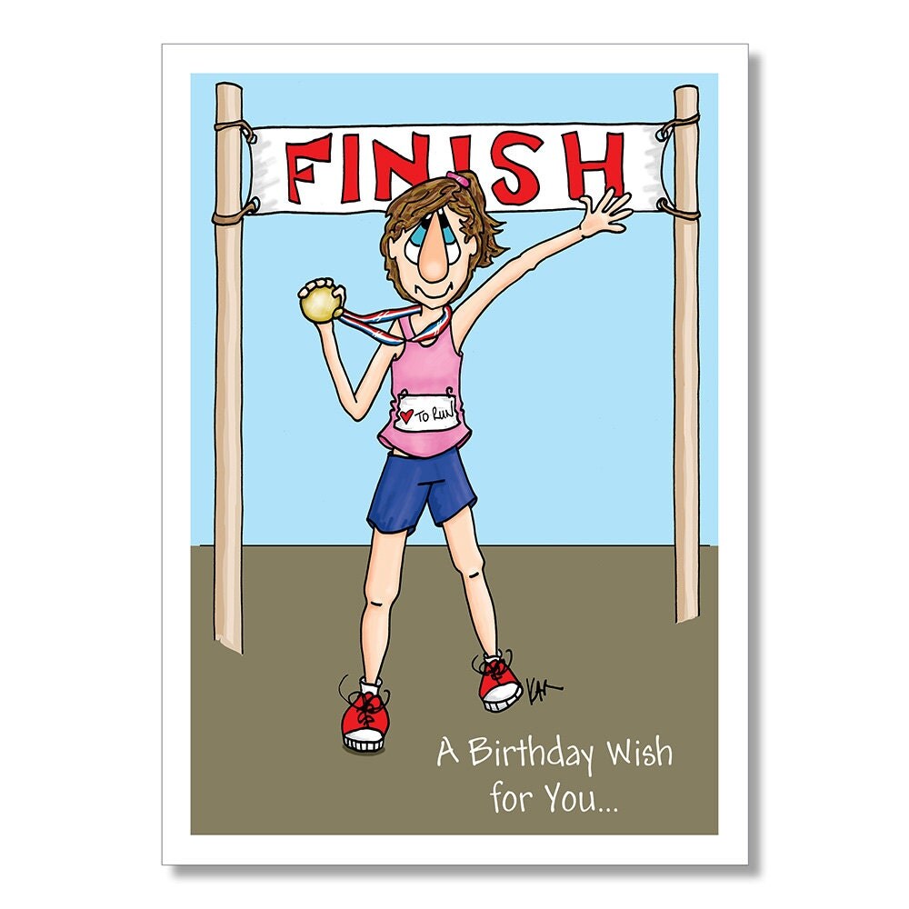 Runner Birthday Card Woman Runner Marathon Runner Jogging
