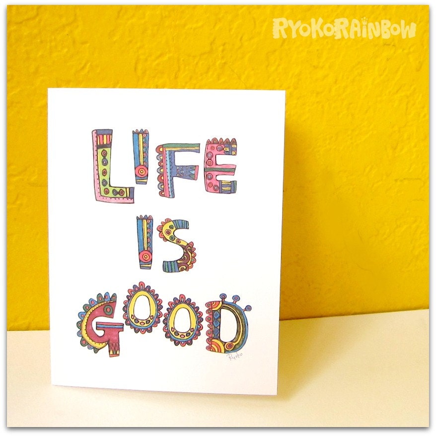 Typographic card Life quote card Quote about life by RyokoRainbow