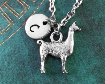 Llama Necklace, Personalized Necklace, Llama Pendant, Custom Necklace, Animal Jewelry, Animal Necklace, Llama Gift, Llama Charm Necklace
