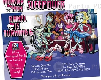 Monster High Slumber Party Invitations 3