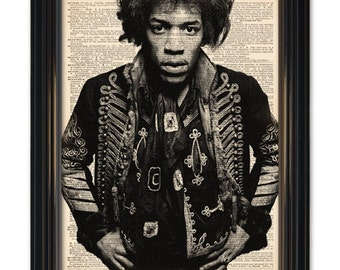 Jimi Hendrix Dictionary Art Print. Rock Legend Guitarist Dictionary page print 8x10 in size. Buy any 3 prints get 1 FREE!