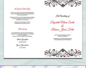 Purple and Silver Wedding Program Template Silver Foil