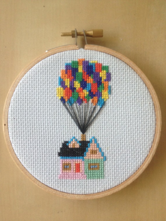 Up House with Balloons Cross Stitch Pattern Disney Pixar