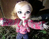 Custom Ever after high/Monster high : Hot pink and gray girls sweater jacket.