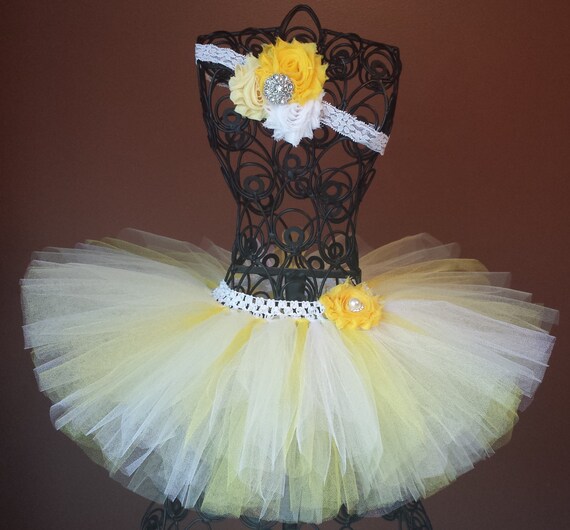 yellow white tutu and headband set tutu with by bottomsnbows yellow white tutu and headband set tutu with by bottomsnbows