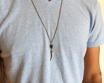 Men's Necklace - Men's Tooth Necklace - Men's Silver Necklace - Mens Jewelry - Necklaces For Men - Jewelry For Men - Gift for Him