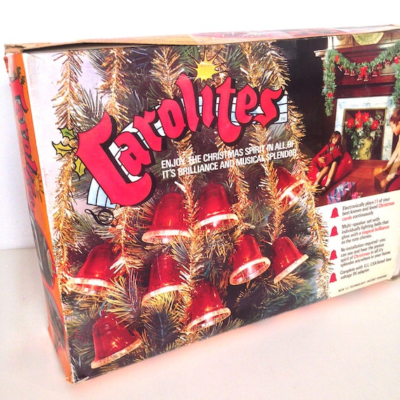 vintage Carolites musical bell Christmas string lights