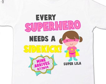 Superhero big sister shirt big sister to be comic every superhero needs a sidekick pregnancy announcement