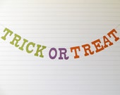 Trick Or Treat Banner - 5 inch Letters - READY TO SHIP - Halloween Home Decor Banner Halloween Garland Halloween Banner Halloween Decor Il_170x135