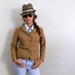 Vintage Womens Blazer .. 70s Wool Jacket ... Heritage Tweed .. Goldie ... Size Small to Medium