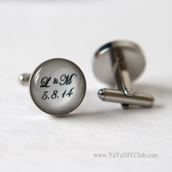 Personalized Wedding Gift for Groom Cufflinks Custom wedding date ...