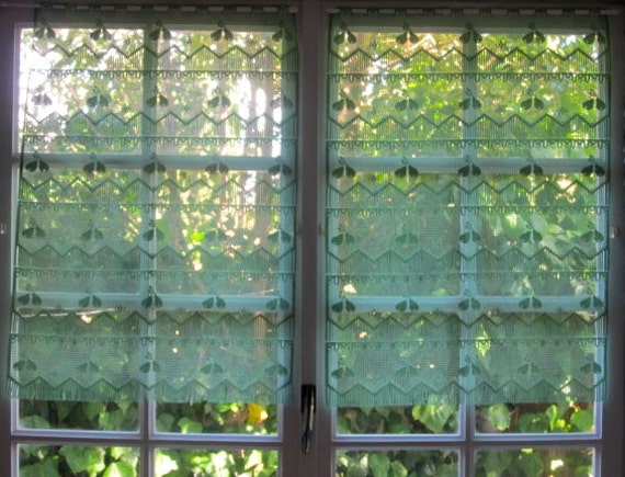 Küche vorhänge grün french lace fenster platten von linenandletters