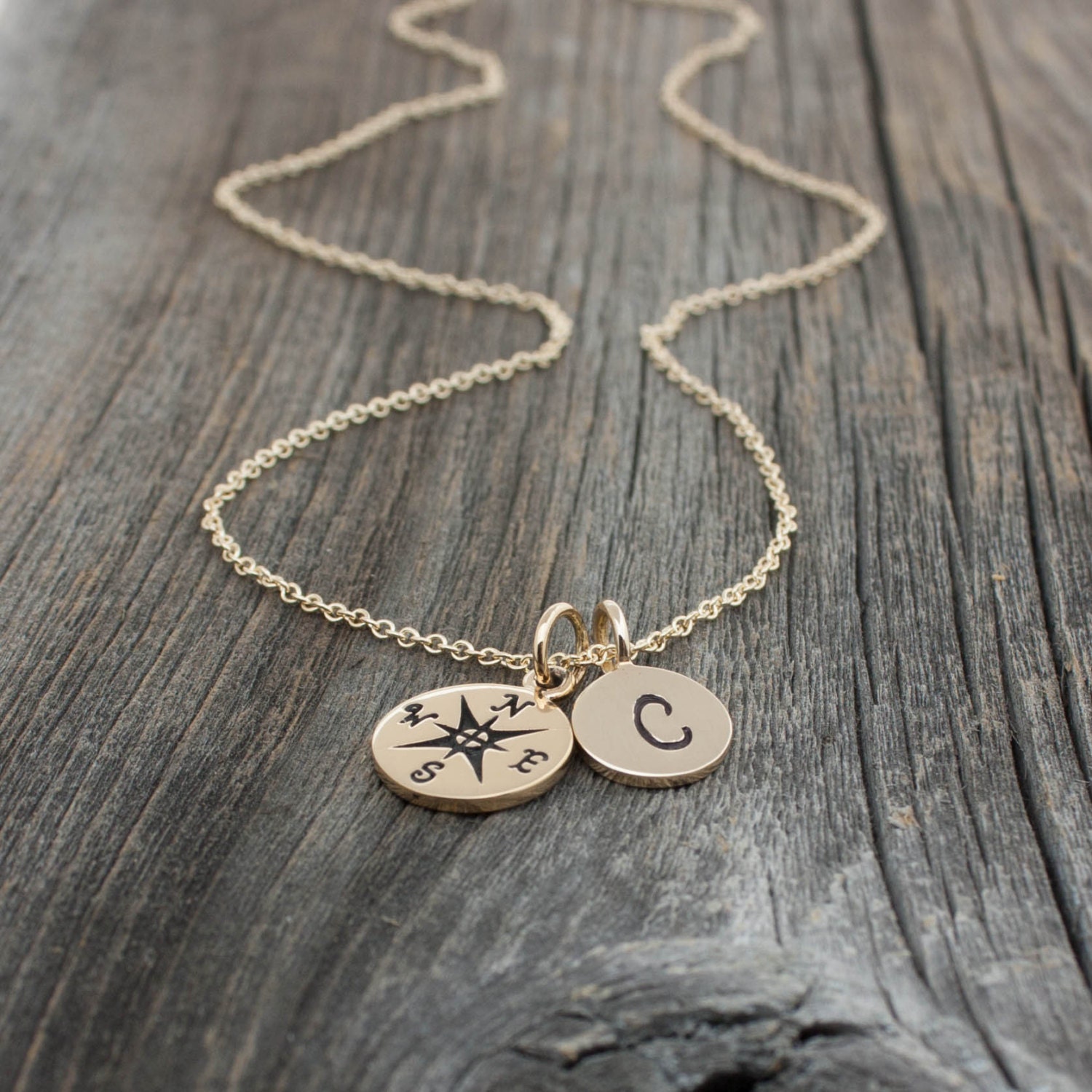 Personalized Compass Necklace Personalized by sevgijewelry