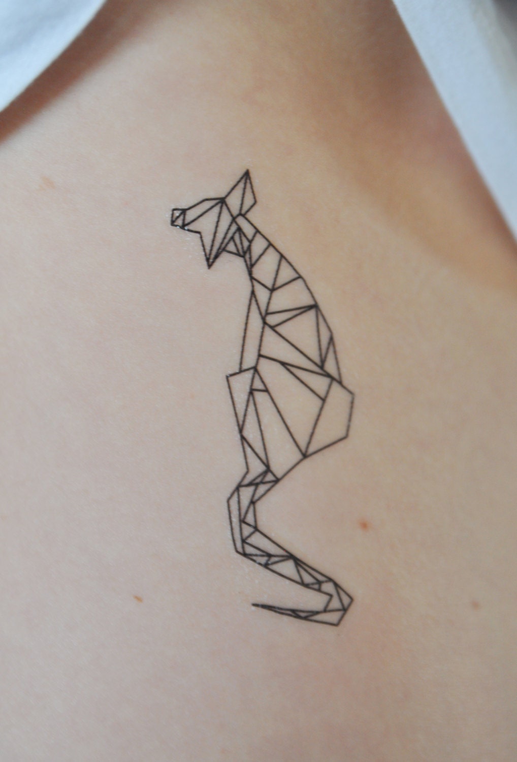 Geometric Cat Temporary Tattoo Tattoo Temporary by ...
