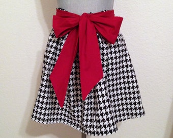 Cute Bama Houndstooth Print Full Gathered Skirt